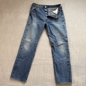 Levi's 501 Jeans Mens 34x34 (True 31x30) Blue Denim Cotton Straight Button Fly